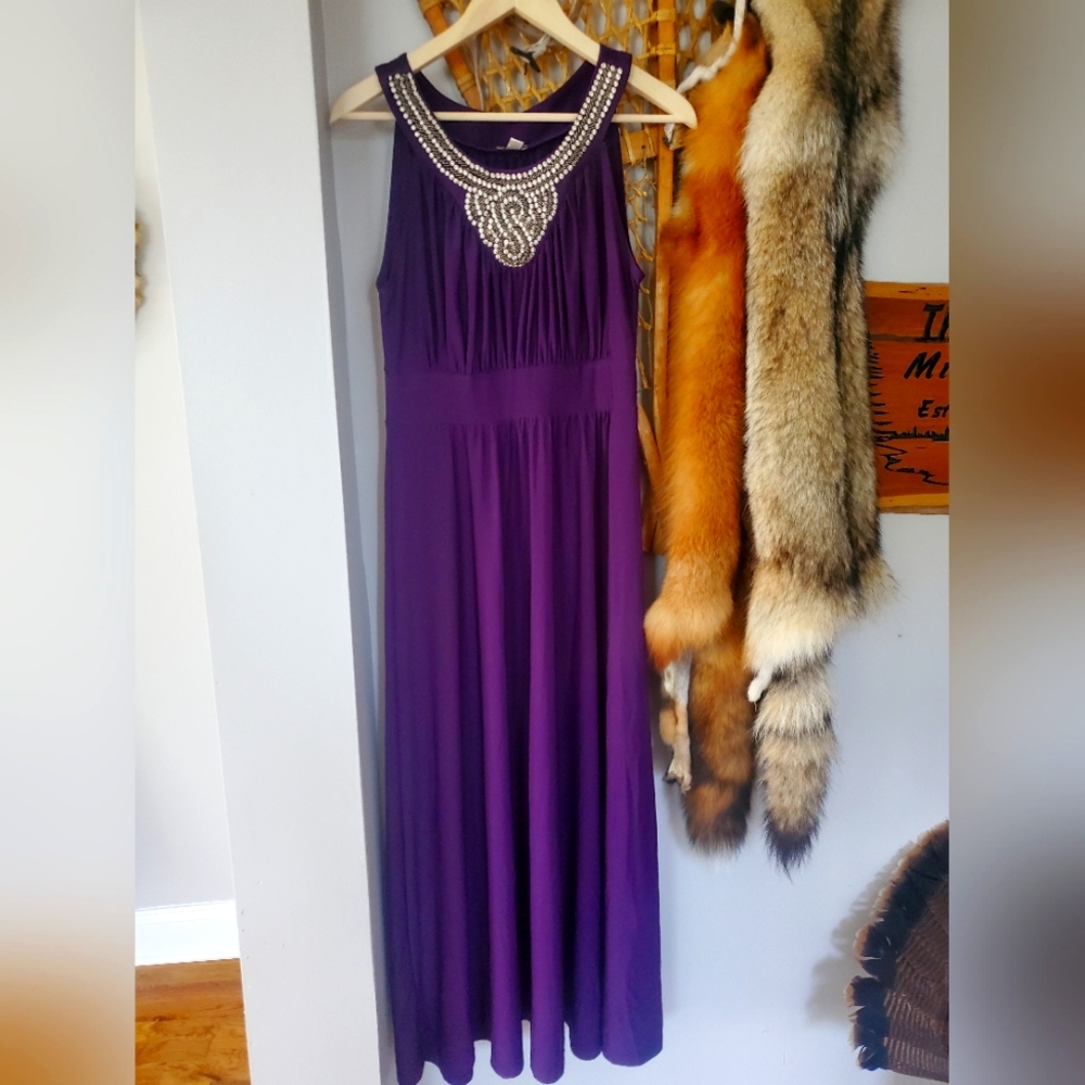 Purple beaded maxi dress!!